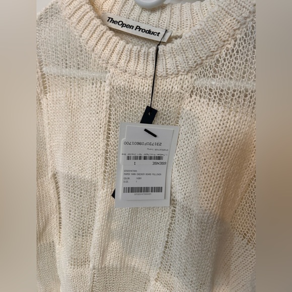 The Open Product Paper Yarn Checker Board Pullover - Picture 4 of 7